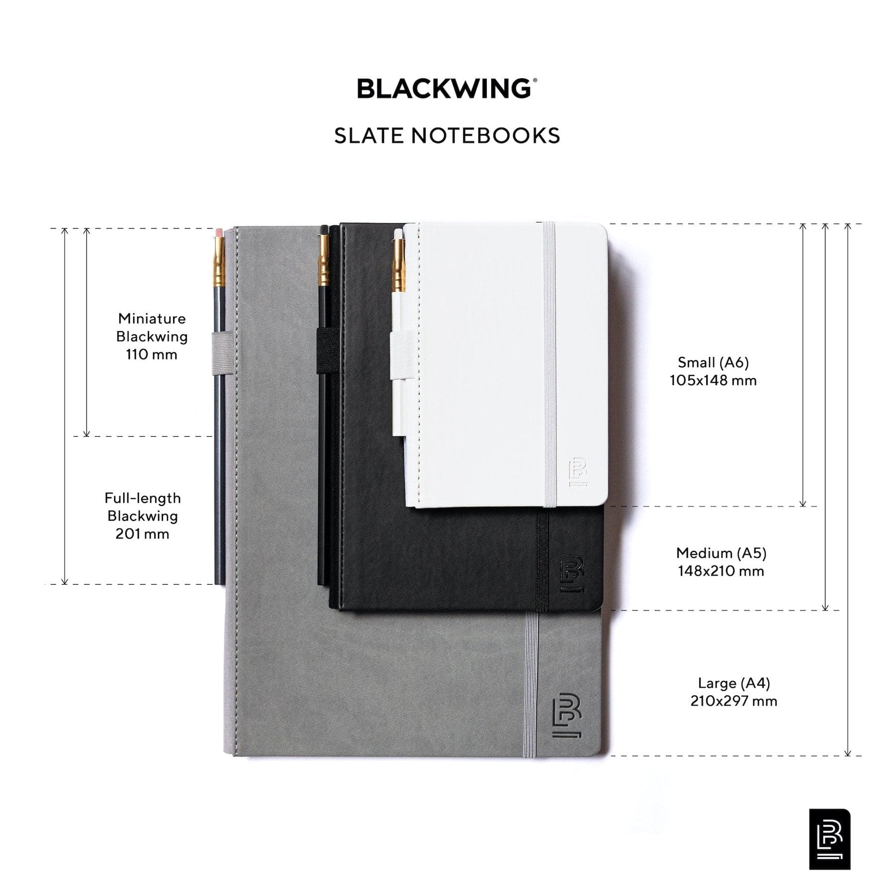 Blackwing Matte Slate A6 Notebook – Pocket Hard Cover with Short Matte Pencil - Image 6