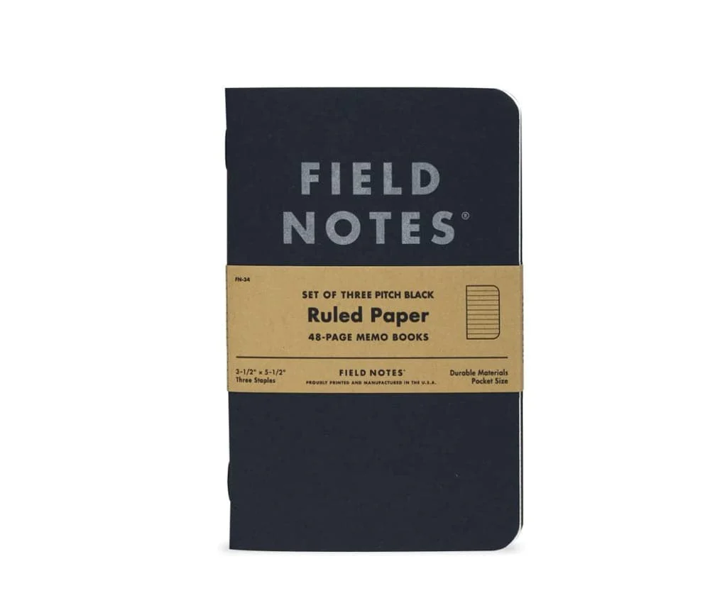 Field Notes 'Pitch Black' Memo Book A6 [3 Pack] - Image 3