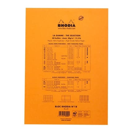 Rhodia No. 18 Head Stapled Pad (A4, Grid) - Image 6
